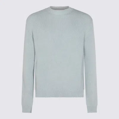 Jil Sander Powder Blue Alpaca And Wool Blend Crewneck Sweater In Blue