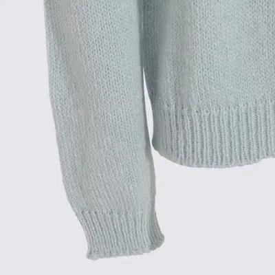 Jil Sander Powder Blue Alpaca And Wool Blend Crewneck Sweater In Blue