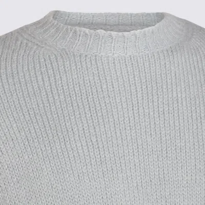 Jil Sander Powder Blue Alpaca And Wool Blend Crewneck Sweater In Blue
