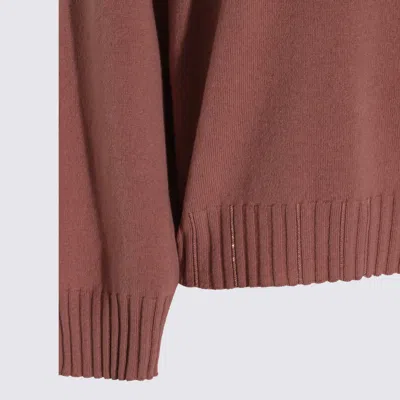 Fabiana Filippi Knitwear Crewneck Ribbed Finish In Brown