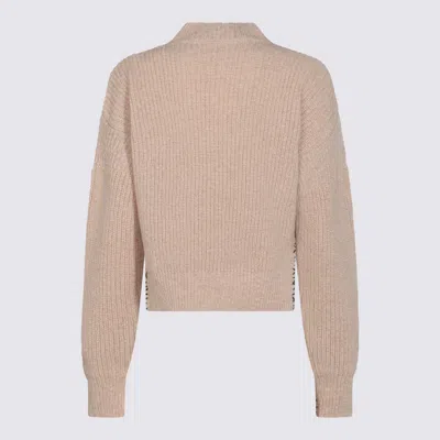 Marni Asymmetrical Turtleneck Sweater With Ribbed Texture In Brown