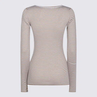 Brunello Cucinelli Sweaters Terra Rossa+bianco In Neutral