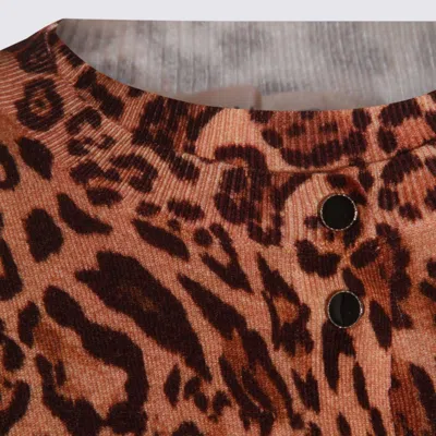 Twinset Twin-set Cropped Leopard Print Jacket With Button-down Front