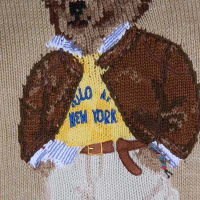 Polo Ralph Lauren Beige Cotton Polo Bear Jumper In Neutral