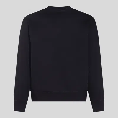 C.p. Company Dark Blue Cotton Sweatshirt In Black