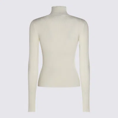 Blumarine Sweaters White Pearl In Green