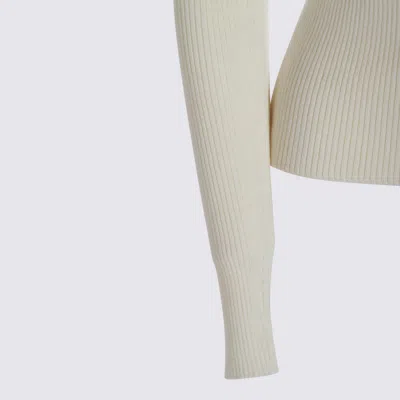 Blumarine Sweaters White Pearl In Green