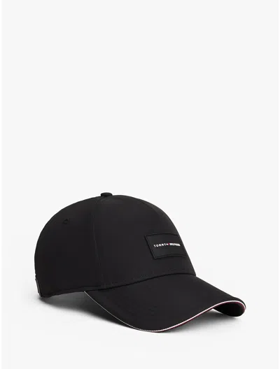 Tommy Hilfiger Logo Patch Baseball Cap In Black