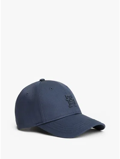 Tommy Hilfiger Embroidered Monogram Baseball Cap In Blue