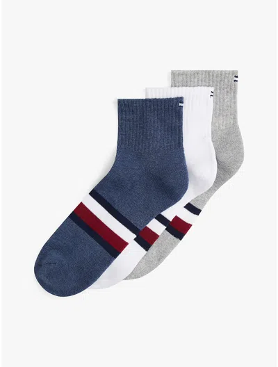 Tommy Hilfiger Stripe Quarter Top Sock 3 In Multi