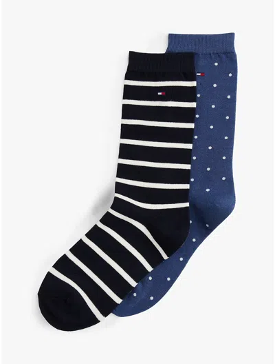 Tommy Hilfiger Stripe And Dot Trouser Sock 2 In Multi