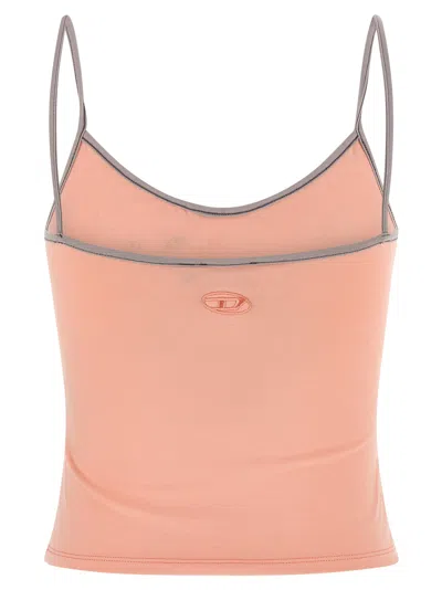 Diesel T-top R2 Cats Pink Cotton Jersey Tank Top In Multi