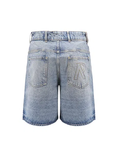 Represent Tailored Stone-washed Denim Bermuda Shorts In Blue