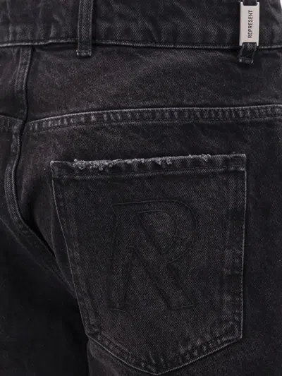 Represent Tailored Stone-washed Denim Bermuda Shorts In Black