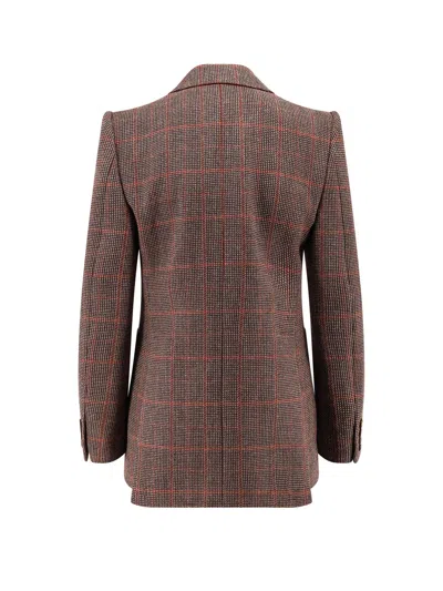Chloé Tartan Wool Blazer With Shoulder Pads