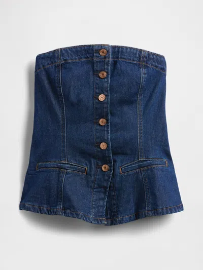 Gap Denim Strapless Crop Vest