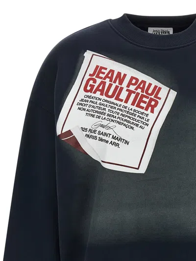 Jean Paul Gaultier The Blue Gaultier Label Sweatshirt Blue In Black