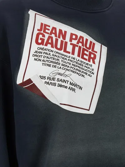 Jean Paul Gaultier The Blue Gaultier Label Sweatshirt Blue In Black