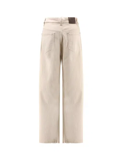Brunello Cucinelli Women The Loose Barrel Jean Denim Trousers In Neutral