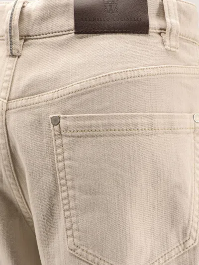 Brunello Cucinelli Women The Loose Barrel Jean Denim Trousers In Neutral
