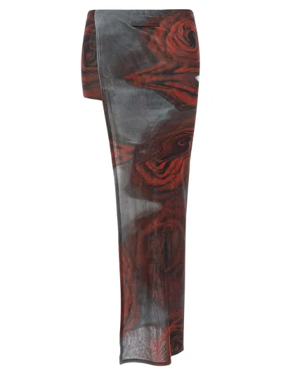 Jean Paul Gaultier The Red Blurry Roses Bermuda And Short Multicolor In Multi