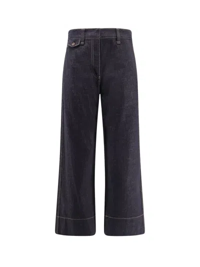 Brunello Cucinelli The Sartorial Square Jeans With Contrasting Stitiching In Blue