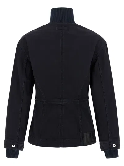 Jean Paul Gaultier The Slit Denim Puffer Jackets Blue In Blue