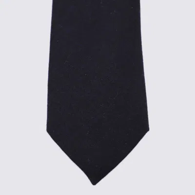 Canali Black Wool Tie