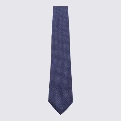 Canali Geometric-pattern Tie In Blue