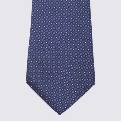 Canali Geometric-pattern Tie In Blue