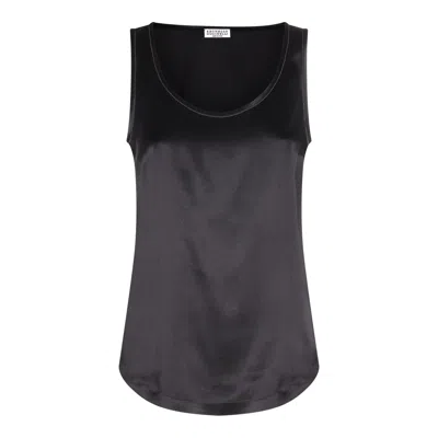 Brunello Cucinelli Top Blacks And Greys In Black