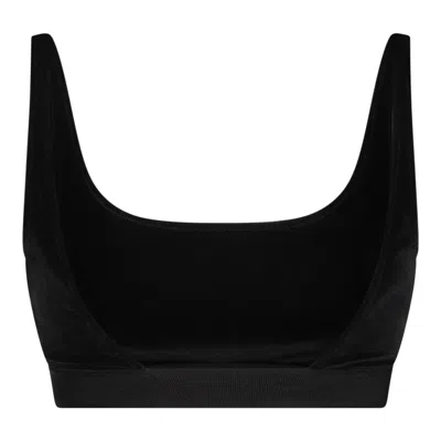 Tom Ford Stretch Lustrous Velour Signature Bralette Clothing In Black