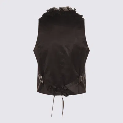 Alexander Mcqueen Lace Trimmed Satin Top With Adjustable Straps In Black