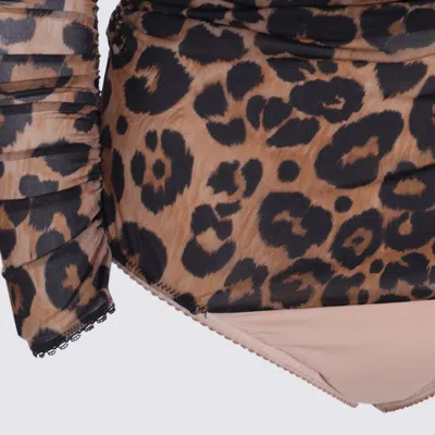 Blumarine Sleeved Animal Print Top In Animal Print