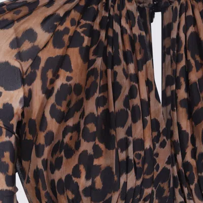 Blumarine Sleeved Animal Print Top In Animal Print