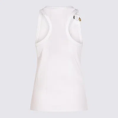 Jean Paul Gaultier Ribbed Texture Scoop Neck Sleeveless Top In White