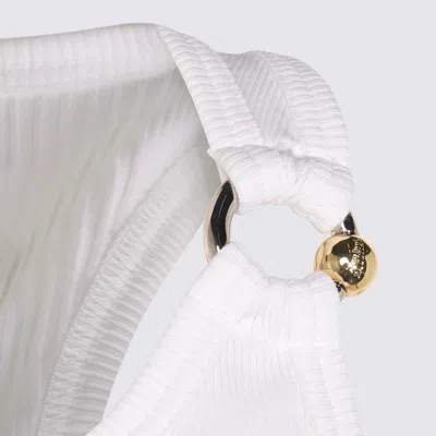 Jean Paul Gaultier Ribbed Texture Scoop Neck Sleeveless Top In White