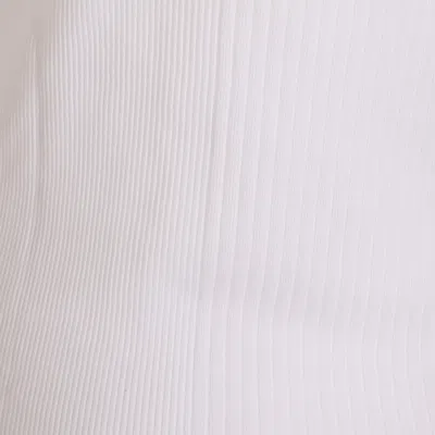 Jean Paul Gaultier Ribbed Texture Scoop Neck Sleeveless Top In White