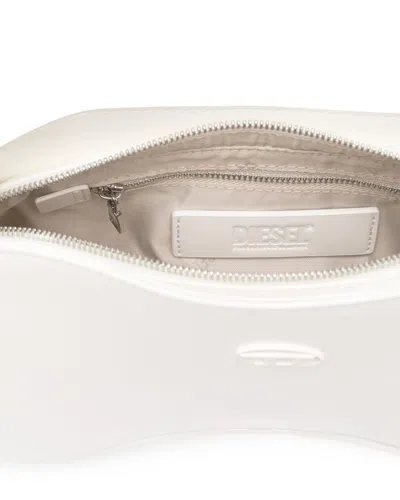 Diesel Play-glossy Shoulder Bag In White