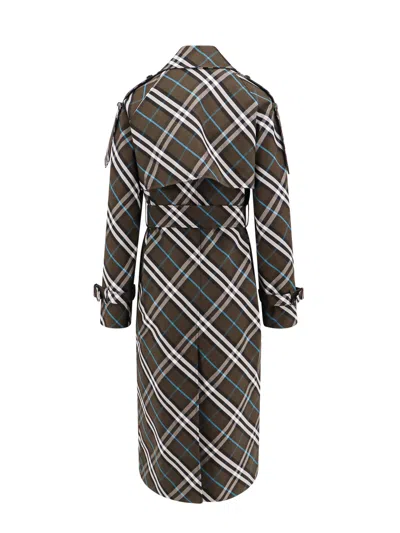 Burberry Signature Check Double-breasted Trench Coat In Multi