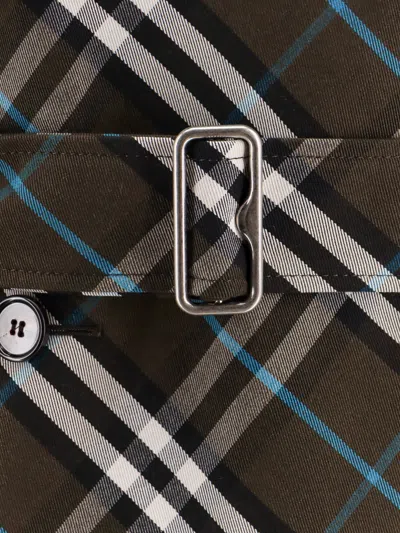 Burberry Signature Check Double-breasted Trench Coat In Multi