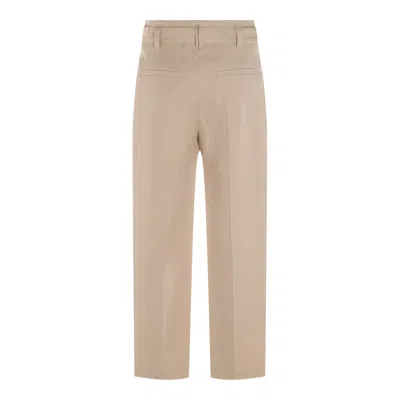 Brunello Cucinelli Belt Loops Trousers With Side And Back Pockets In Brown