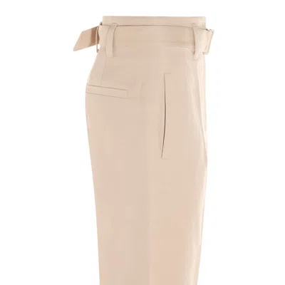 Brunello Cucinelli Belt Loops Trousers With Side And Back Pockets In Brown