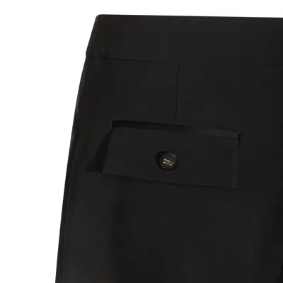 Elisabetta Franchi Flap Pockets High Waist Pleated Trousers In Black
