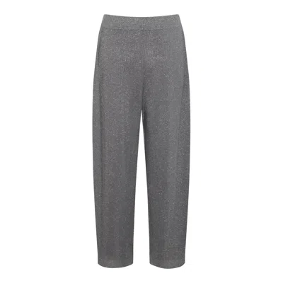 Brunello Cucinelli Cotton-blend Jersey Wide-leg Pants In Gray