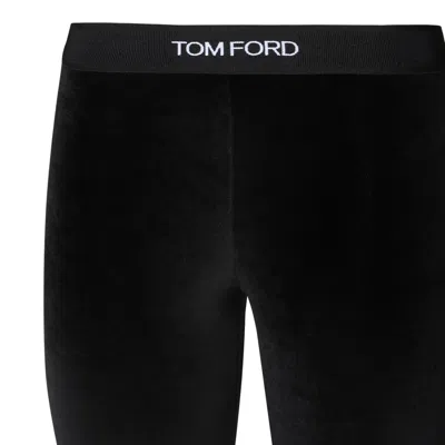 Tom Ford Velour Leggings Trousers Stretch Waistband Slim In Black