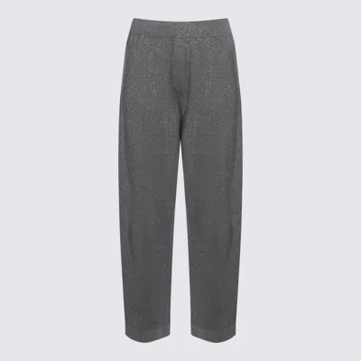 Brunello Cucinelli Cotton-blend Jersey Wide-leg Pants In Gray