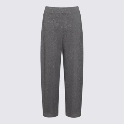 Brunello Cucinelli Cotton-blend Jersey Wide-leg Pants In Gray