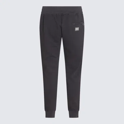 Dolce & Gabbana Black Track Pants With Logo Applied On The Back In Gray