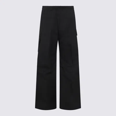 Rick Owens Mens Black Cargobelas Multi-pockets Wide-leg Relaxed-fit Stretch-cotton Trousers In Black